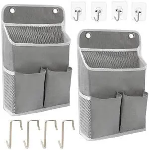 2-Pack Hanging Storage Organizer, Over The Door Hanging Bags/Wall Baskets Storage with Pockets for Home, RV, Office and More (2, Grey) 2-Pack Hanging Storage Organizer, Over The Door Hanging Bags/Wall Baskets Storage with Pockets for Home, RV, Office and More (2, Grey)