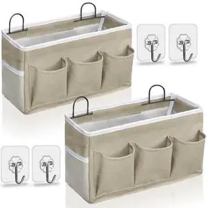 2pcs Light-Style Wall Hanging Storage Bag, Linen Fabric Door Hanging Organizer Baskets with Pockets, Waterproof Bin for Bedroom, Kitchen, Office, RV Camper (LightKaki-2pcs) 2pcs Light-Style Wall Hanging Storage Bag, Linen Fabric Door Hanging Organizer Baskets with Pockets, Waterproof Bin for Bedroom, Kitchen, Office, RV Camper (LightKaki-2pcs)