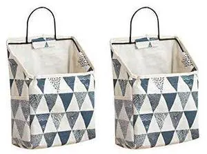 2Pcs Wall-Hanging Storage Bags,Desktop Organizer Basket Cotton Linen Hanging Storage Basket for Kitchen,Bderoom,Living Room-Triangle 2Pcs Wall-Hanging Storage Bags,Desktop Organizer Basket Cotton Linen Hanging Storage Basket for Kitchen,Bderoom,Living Room-Triangle