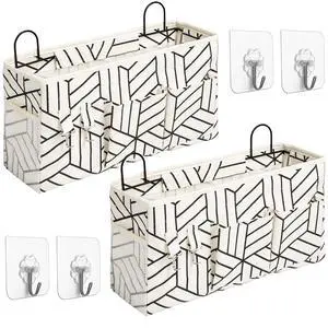 2pcs Large Wall Hanging Storage Bag, Door Closet Linen Fabric Pockets Organizer, Waterproof for Living Room Bedroom Bathroom Kitchen Office RV Camper with Hooks White 2pcs Large Wall Hanging Storage Bag, Door Closet Linen Fabric Pockets Organizer, Waterproof for Living Room Bedroom Bathroom Kitchen Office RV Camper with Hooks White