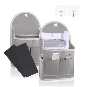 2 Pack Wall Hanging Storage Bag with Pockets, Locker Organizer Basket with Sticky Hook, Fabric Wall Organizer, Waterproof Hanging Bag for Closet Door Bedroom Bathroom Office Home Kitchen(Grey) 2 Pack Wall Hanging Storage Bag with Pockets, Locker Organizer Basket with Sticky Hook, Fabric Wall Organizer, Waterproof Hanging Bag for Closet Door Bedroom Bathroom Office Home Kitchen(Grey)