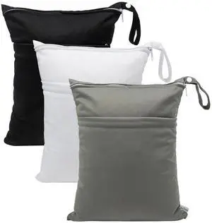 Wet Dry Bags 3 Pack, Waterproof Reusable Travel Bags for Swimsuits, Baby Cloth Diapers, Beach, Pool, Gym Bag & Wet Clothes with 2 Pockets L-BWG Wet Dry Bags 3 Pack, Waterproof Reusable Travel Bags for Swimsuits, Baby Cloth Diapers, Beach, Pool, Gym Bag & Wet Clothes with 2 Pockets L-BWG