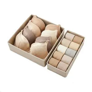 Underwear Drawer Organizer, 2 Pack, Khaki Underwear Drawer Organizer, 2 Pack, Khaki
