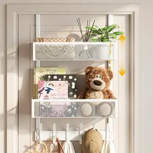 Over the Door Hooks Organizer,Door Hanger Fits Doors 1 3/4" White Over the Door Hooks Organizer,Door Hanger Fits Doors 1 3/4" White