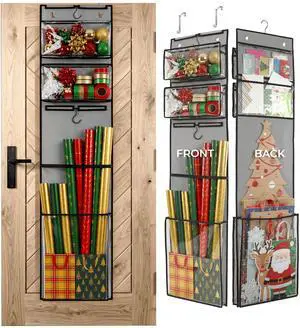 Hanging Wrapping Paper Organizer 63", Over-the-Door Gift Bag & Wrap Storage Hanging Wrapping Paper Organizer 63", Over-the-Door Gift Bag & Wrap Storage