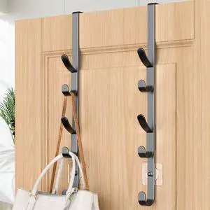 Over The Door Hooks, Metal Door Hooks for Hanging, Over The Door Purse Organizer for Door Coat Hanger, Back of Shower for Hanging Towel Rack Clothes, Hat, Bathroom, Closet (Black-2Packs) Over The Door Hooks, Metal Door Hooks for Hanging, Over The Door Purse Organizer for Door Coat Hanger, Back of Shower for Hanging Towel Rack Clothes, Hat, Bathroom, Closet (Black-2Packs)