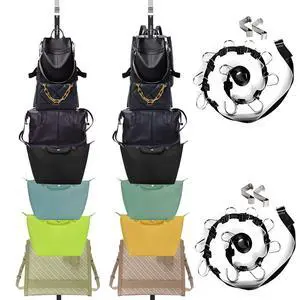 Bag-Organizer Rack-Purse Handbag-Hanger Holder-Storage Over The Door Closet(Rack for Handbags/2 pcs Hold 20 Bags) Bag-Organizer Rack-Purse Handbag-Hanger Holder-Storage Over The Door Closet(Rack for Handbags/2 pcs Hold 20 Bags)