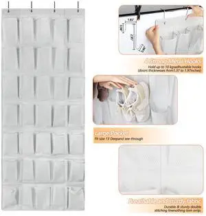 35 Large Pockets Over the Door Shoe Organzier, Hanging Shoe Organizer for Door Large Capacity Shoe Storage Bag with 4 Metal Hooks 35 Large Pockets Over the Door Shoe Organzier, Hanging Shoe Organizer for Door Large Capacity Shoe Storage Bag with 4 Metal Hooks