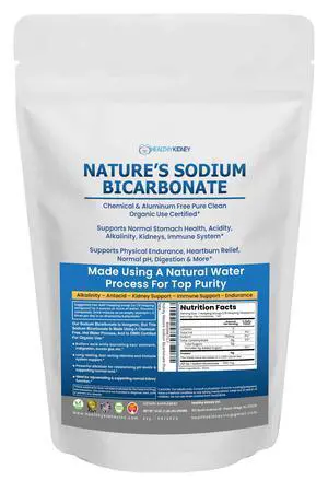Natures Sodium Bicarbonate Organic Use Aluminum Free Baking Soda. No Chemical Pure Baking Soda Powder For Health & Wellness. Sodium Bicarbonate 1lb Natures Sodium Bicarbonate Organic Use Aluminum Free Baking Soda. No Chemical Pure Baking Soda Powder For Health & Wellness. Sodium Bicarbonate 1lb