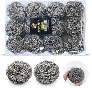 Scourer Heavy Duty Scrubber Pads Steel Wool (12) Scourer Heavy Duty Scrubber Pads Steel Wool (12)