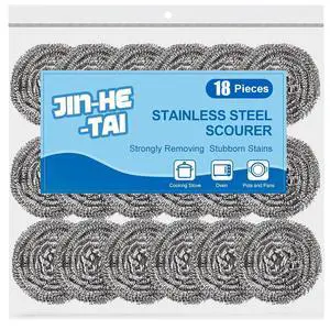 18 Pack Stainless Steel Scrubber, Steel Wool Srubber for Scouring Stubborn Messes from Pots and Pans, Stoves,Broiler Racks,Grills and More 18 Pack Stainless Steel Scrubber, Steel Wool Srubber for Scouring Stubborn Messes from Pots and Pans, Stoves,Broiler Racks,Grills and More