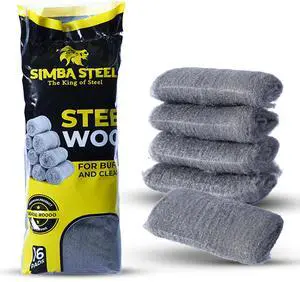 Wool Grade 0000 - Finest Grade - 16 Steel Wool Pads Steel Wool Scrubber for Cleaning & Rust Removal, Glass & Wood Buffing, Steel Scratch Remover, Mice & Rodents Wool Grade 0000 - Finest Grade - 16 Steel Wool Pads Steel Wool Scrubber for Cleaning & Rust Removal, Glass & Wood Buffing, Steel Scratch Remover, Mice & Rodents