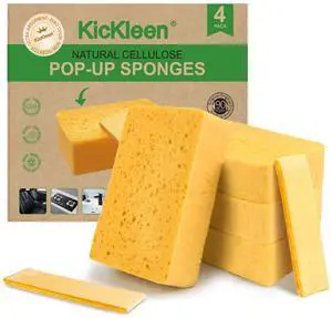 4 Pack Compostable Thicker Pop-Up Sponges - Expanding, Non-Scratch, Plant-Based Dish Cellulose Sponges Car Wash Sponge 4 Pack Compostable Thicker Pop-Up Sponges - Expanding, Non-Scratch, Plant-Based Dish Cellulose Sponges Car Wash Sponge