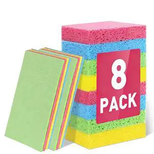 Kitchen Sponges Compressed Cellulose Sponge, Non Scratch Natural Dish Sponge for Kitchen Cleaning Sponges for Dishes Bathroom Cars Pop-up Cleaning Sponge, 8 PCS Kitchen Sponges Compressed Cellulose Sponge, Non Scratch Natural Dish Sponge for Kitchen Cleaning Sponges for Dishes Bathroom Cars Pop-up Cleaning Sponge, 8 PCS