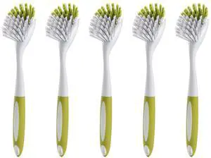 Dish Brush with Handle, Stiff Bristles Dish Scrubber for Pots, Pans & Sink Cleaning, 5 Pack Dish Brush with Handle, Stiff Bristles Dish Scrubber for Pots, Pans & Sink Cleaning, 5 Pack