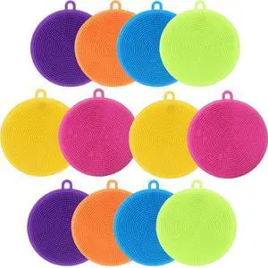 Silicone Dish Scrubber, 12 Count Silicone Sponge Dish Brush, Food Grade BPA Free Reusable Rubber Sponges Dishwasher Safe and Dry Fast, for Kitchen Dish Dishes Fruits Vegetables Washing and Cleaning. Silicone Dish Scrubber, 12 Count Silicone Sponge Dish Brush, Food Grade BPA Free Reusable Rubber Sponges Dishwasher Safe and Dry Fast, for Kitchen Dish Dishes Fruits Vegetables Washing and Cleaning.