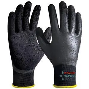 Waterproof Work Gloves, Non-Slip Double Latex Coated, KG150 Waterproof Work Gloves, Non-Slip Double Latex Coated, KG150