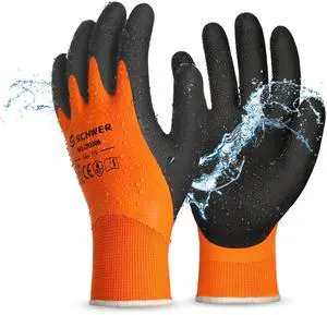 2 Pairs Waterproof Work Gloves Double Latex Coated, CR3306, L 2 Pairs Waterproof Work Gloves Double Latex Coated, CR3306, L
