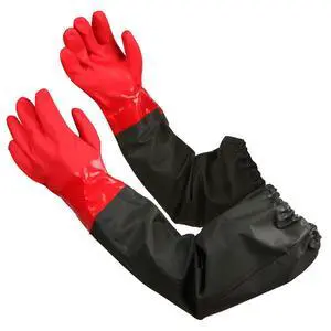 25" Extra-Long Waterproof Gloves with Cotton Liner - Heavy Duty, Aquarium & Pond Cleaning, Seafood Working 25" Extra-Long Waterproof Gloves with Cotton Liner - Heavy Duty, Aquarium & Pond Cleaning, Seafood Working