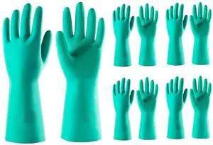 5 Pairs Nitrile Chemical Resistant Gloves, 15mil,13", Reusable Latex Rubber Free Heavy Duty Gloves, Acid Alkali Oil Protection, Industrial Use and Household Cleaning, Non-Slip, Medium 5 Pairs Nitrile Chemical Resistant Gloves, 15mil,13", Reusable Latex Rubber Free Heavy Duty Gloves, Acid Alkali Oil Protection, Industrial Use and Household Cleaning, Non-Slip, Medium