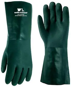 Heavy Duty 14 PVC Coated Work Gloves | Chemical & Liquid Resistant, Cotton Lined | Men's Large (167L) Heavy Duty 14 PVC Coated Work Gloves | Chemical & Liquid Resistant, Cotton Lined | Men's Large (167L)