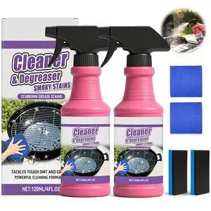 2Pcs Fast-Acting Heavy-Duty Grill Degreaser Spray,BBQ Grill Cleaner for Kitchen, Multi-Purpose Grease Remover for Oven Stove Air Fryer Outdoor Grill 2Pcs Fast-Acting Heavy-Duty Grill Degreaser Spray,BBQ Grill Cleaner for Kitchen, Multi-Purpose Grease Remover for Oven Stove Air Fryer Outdoor Grill