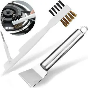 2pcs Kitchen Gas Stove Cleaning Brass Wire Brush Putty Scraper Rust Grease Grime Cleaner 2pcs Kitchen Gas Stove Cleaning Brass Wire Brush Putty Scraper Rust Grease Grime Cleaner