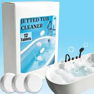 Jetted Tub Cleaner Tablets - Rapid Cleaning Effervescent Tabs for Whirlpool, Spa Bath & Jet Tubs, Septic Safe Formula Quickly Removes Scale, Residue & Build-Up (12, 5g) Jetted Tub Cleaner Tablets - Rapid Cleaning Effervescent Tabs for Whirlpool, Spa Bath & Jet Tubs, Septic Safe Formula Quickly Removes Scale, Residue & Build-Up (12, 5g)