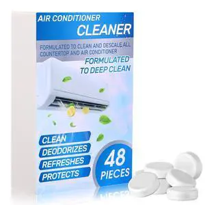 48 Pcs Ac Drain Pan Tablets Upgraded Drain Line Cleaner Air Conditioner Condensate Pan Tablets for Ac Units, Prevents Overflow, No Odors for HVAC Systems, Mini-splits, Dehumidifiers 48 Pcs Ac Drain Pan Tablets Upgraded Drain Line Cleaner Air Conditioner Condensate Pan Tablets for Ac Units, Prevents Overflow, No Odors for HVAC Systems, Mini-splits, Dehumidifiers
