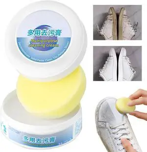 2PCS Multi-Functional Cleaning and Stain Removal Cream,Multi Purpose with Sponge, White Cleaner, Shoes Decontaminate Solid Paste 2PCS Multi-Functional Cleaning and Stain Removal Cream,Multi Purpose with Sponge, White Cleaner, Shoes Decontaminate Solid Paste
