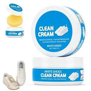 2PCS White Shoe Cleaner Cream, Multipurpose No-Wash Solid Cleaning Paste with Sponge Removes Stains, Multipurpose White Shoes Clean Cream for Leather Sneakers Soles 2PCS White Shoe Cleaner Cream, Multipurpose No-Wash Solid Cleaning Paste with Sponge Removes Stains, Multipurpose White Shoes Clean Cream for Leather Sneakers Soles