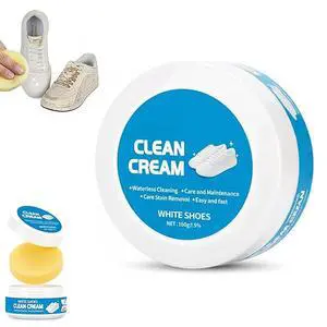 White Shoe Cleaner Cream, Multipurpose No-Wash Solid Cleaning Paste with Sponge Removes Stains & Dirt (blue) White Shoe Cleaner Cream, Multipurpose No-Wash Solid Cleaning Paste with Sponge Removes Stains & Dirt (blue)