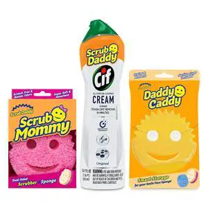 Scrub Mommy, Daddy Caddy + Cif All Purpose Cleaner - Scratch-Free, Dual-Sided Kitchen + Bathroom Scrubber + Multipurpose Cleaning Cream - Cleaning Supplies Kit for Multiple Surfaces Scrub Mommy, Daddy Caddy + Cif All Purpose Cleaner - Scratch-Free, Dual-Sided Kitchen + Bathroom Scrubber + Multipurpose Cleaning Cream - Cleaning Supplies Kit for Multiple Surfaces