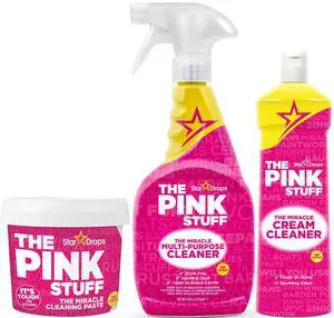 The Pink Stuff Miracle Cleaning Bundle Multi-Purpose Paste, Spray & Cream Cleaner (3-Pack) Tough on Stains, Gentle on Surfaces The Pink Stuff Miracle Cleaning Bundle Multi-Purpose Paste, Spray & Cream Cleaner (3-Pack) Tough on Stains, Gentle on Surfaces
