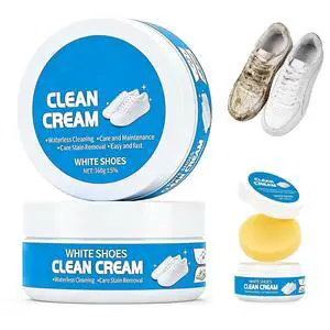 2PCS White Shoes Cleaner Cream, Multipurpose No-Wash Solid Cleaning Paste with Sponge Removes Stains & Dirt, Cleaning Cream White Shoe Cleaner 2PCS White Shoes Cleaner Cream, Multipurpose No-Wash Solid Cleaning Paste with Sponge Removes Stains & Dirt, Cleaning Cream White Shoe Cleaner