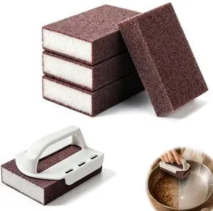 Magic Emery Cleaning Sponges, Nano Carborundum Sponge,Scrub Pad Pot Scrubber for Removing Rust Cleaning Pots and Pans,Rust Remover & Magic Descaling Eraser (1 Handle+5 Sponge) Magic Emery Cleaning Sponges, Nano Carborundum Sponge,Scrub Pad Pot Scrubber for Removing Rust Cleaning Pots and Pans,Rust Remover & Magic Descaling Eraser (1 Handle+5 Sponge)