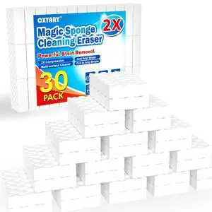 Magic Sponges Cleaning Eraser, 30 Pack 2X Density Stronger Melamine Sponge Foam Pads, Multi-Functional Household Cleaner Dish Sponge, Cleaning Supplies for Kitchen, Bathroom, Floor, Sink,Wall Cleaner Magic Sponges Cleaning Eraser, 30 Pack 2X Density Stronger Melamine Sponge Foam Pads, Multi-Functional Household Cleaner Dish Sponge, Cleaning Supplies for Kitchen, Bathroom, Floor, Sink,Wall Cleaner