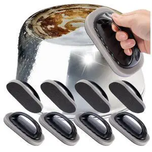 Magic Carborundum Sponge - 8pcs Pot Cleaner for Bottom of Pans,Emery Pot Scrubbers,Carborundum Sponge,Magic Sponge Brush with Handle Magic Carborundum Sponge - 8pcs Pot Cleaner for Bottom of Pans,Emery Pot Scrubbers,Carborundum Sponge,Magic Sponge Brush with Handle