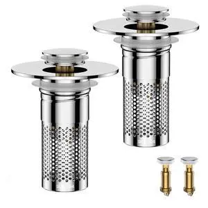 Bathroom Sink Drain Strainer,Universal Pop-Up Sink Stopper Hair Catcher, Anti-Clog Stainless Steel Drain Filter Basket, Removable Sink Drain for Bathroom Sink Stopper Bathroom Sink Drain Strainer,Universal Pop-Up Sink Stopper Hair Catcher, Anti-Clog Stainless Steel Drain Filter Basket, Removable Sink Drain for Bathroom Sink Stopper