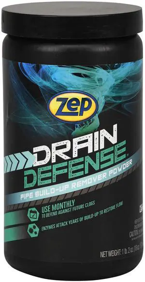 Drain Defense Enzymatic Drain Cleaner Powder - 18 Ounces - ZDC16 - Safe for Pipes and Septic Systems, Pack of 1, white Drain Defense Enzymatic Drain Cleaner Powder - 18 Ounces - ZDC16 - Safe for Pipes and Septic Systems, Pack of 1, white