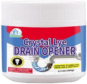 BELL BIRD Crystal Lye Drain Opener, Lye Sodium Hydroxide, Unclogs Bathroom Kitchen Sinks, Shower Pipes & Toilets, Sink Drain Cleaner, Clog Remover for Clogged Drains Bathtub Pipes (1PCS) BELL BIRD Crystal Lye Drain Opener, Lye Sodium Hydroxide, Unclogs Bathroom Kitchen Sinks, Shower Pipes & Toilets, Sink Drain Cleaner, Clog Remover for Clogged Drains Bathtub Pipes (1PCS)