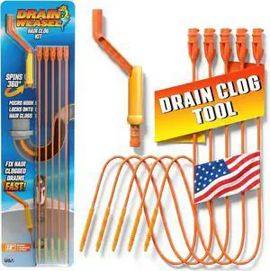 Drain Weasel Sink Snake Hair Clog Remover Tool Kit, 5 Wands Drain Weasel Sink Snake Hair Clog Remover Tool Kit, 5 Wands
