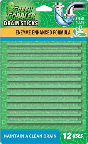 Drain Cleaner and Deodorizer Sticks with Enzymes - Maintain a Clean Drain, Safe for Pipes and Septic Tanks, Use Monthly - 12 Pack Drain Cleaner and Deodorizer Sticks with Enzymes - Maintain a Clean Drain, Safe for Pipes and Septic Tanks, Use Monthly - 12 Pack