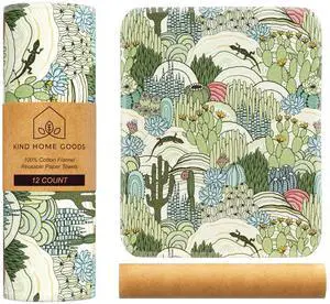 Reusable Paper Towels (12"x10) - Soft Absorbent 100% Washable Paper Towels - Reusable Paper Towels Washable w/Cardboard Roll - Reusable Napkins (Cactus, 12x10inch) Reusable Paper Towels (12"x10) - Soft Absorbent 100% Washable Paper Towels - Reusable Paper Towels Washable w/Cardboard Roll - Reusable Napkins (Cactus, 12x10inch)