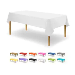 White Disposable Plastic Tablecloth for Rectangle Tables (12 Pack) Table Cloths for Parties, Events & Weddings, Indoors Outdoors, 54 x 108 inches, Plastic Table Cover White Disposable Plastic Tablecloth for Rectangle Tables (12 Pack) Table Cloths for Parties, Events & Weddings, Indoors Outdoors, 54 x 108 inches, Plastic Table Cover