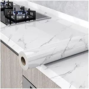 Glossy Marble Paper Granite Gray/White Wallpaper Peel and Stick Wallpaper Self Adhesive Removable Wallpapers 15.8 ×118 Waterproof Countertop Paper for Cabinet Countertop Furniture Kitchen Viny Film Glossy Marble Paper Granite Gray/White Wallpaper Peel and Stick Wallpaper Self Adhesive Removable Wallpapers 15.8 ×118 Waterproof Countertop Paper for Cabinet Countertop Furniture Kitchen Viny Film