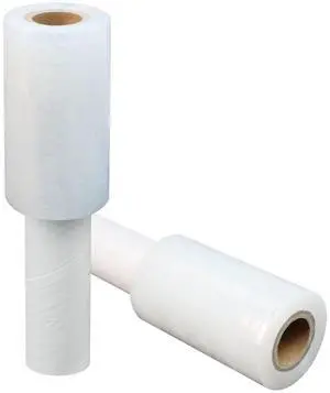 Stretch Film 4" × 500 ft, JUKFITA Shrink Wrap Rolls with Handle, 2 Pack Lightweight Plastic Wrap for Moving Waste-Free Stretch Film 4" × 500 ft, JUKFITA Shrink Wrap Rolls with Handle, 2 Pack Lightweight Plastic Wrap for Moving Waste-Free
