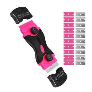 Razor Blade Scraper Tool Kit, Pink Razor Scrapers Tool & 20Pcs Extra Blades, Plastic Paint Scraper Tool, Razor Scraper Tool for Glass Top Stove, Scrappers for Cleaning Window,Decals,Stickers,Adhesive Razor Blade Scraper Tool Kit, Pink Razor Scrapers Tool & 20Pcs Extra Blades, Plastic Paint Scraper Tool, Razor Scraper Tool for Glass Top Stove, Scrappers for Cleaning Window,Decals,Stickers,Adhesive