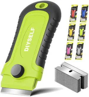 1 Pack Razor Blade Scraper with 15 Extra Blades, Scraper Tool for Cleaning Window, Paint, Cooktop, Oven, Glass Stove Top Scraper, Razor Scraper with Buit-In Blade Storage (Green) 1 Pack Razor Blade Scraper with 15 Extra Blades, Scraper Tool for Cleaning Window, Paint, Cooktop, Oven, Glass Stove Top Scraper, Razor Scraper with Buit-In Blade Storage (Green)