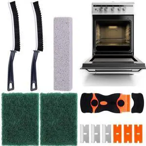 Heavy Duty Oven Cleaner Tools, Oven Cleaning Accessories, Oven Cleaning Kit with Crevice Cleaning Brush, Razor Blade Scraper, Pumice Stone, Cleaning Rags Heavy Duty Oven Cleaner Tools, Oven Cleaning Accessories, Oven Cleaning Kit with Crevice Cleaning Brush, Razor Blade Scraper, Pumice Stone, Cleaning Rags